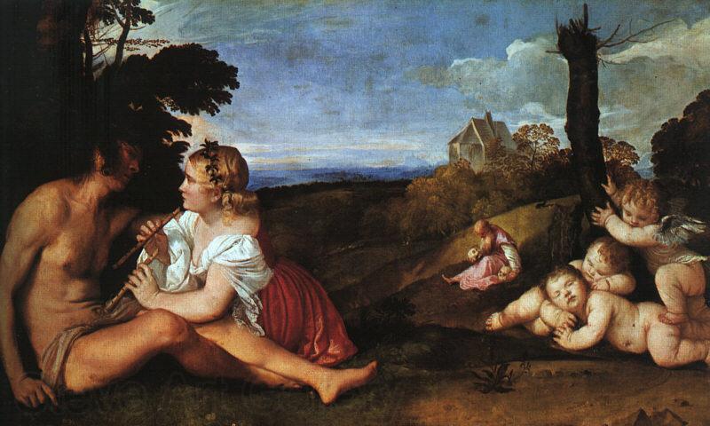 TIZIANO Vecellio The Three Ages of Man aer Norge oil painting art